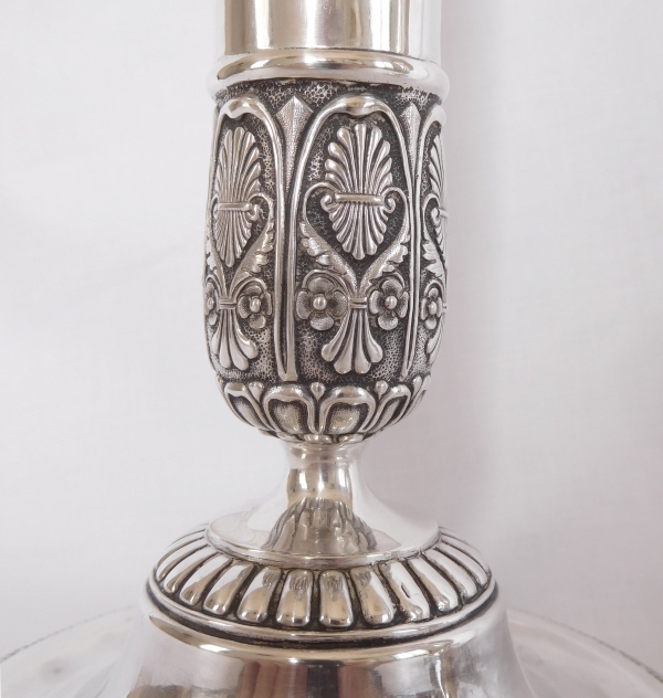 Pair of Empire sterling silver candlesticks, early 19th century - Sweden