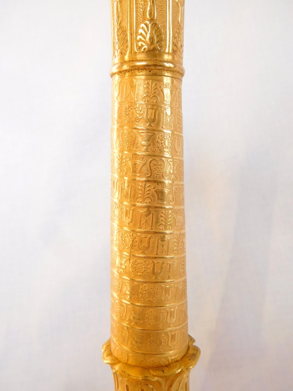 Pair of Empire ormolu candlesticks, early 19th century