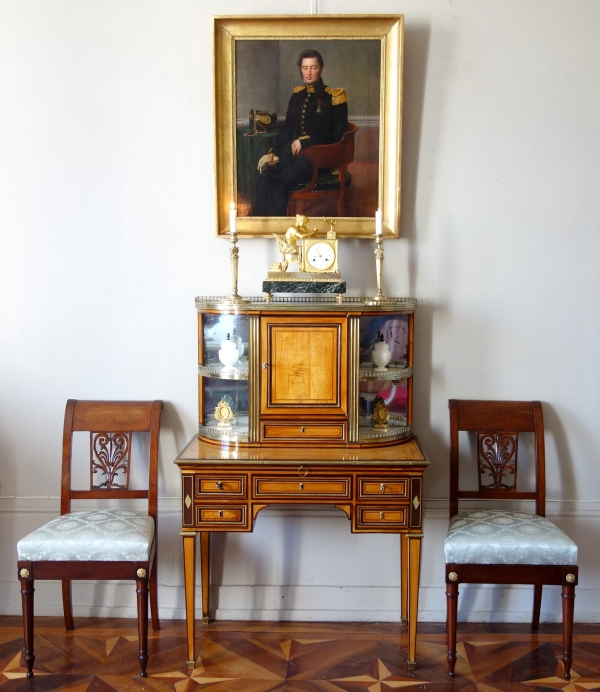 Pair of Empire / French Consulate ormolu candlesticks, early 19th century