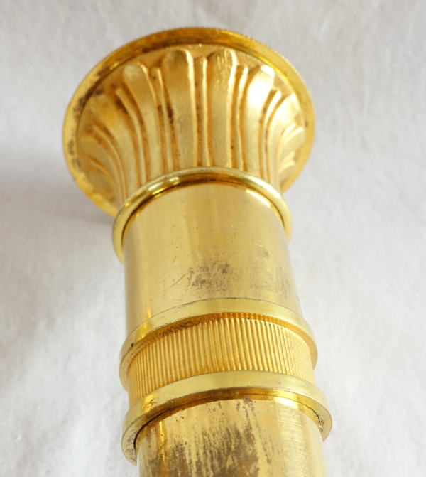 Pair of Empire ormolu candlsticks, early 19th century circa 1810