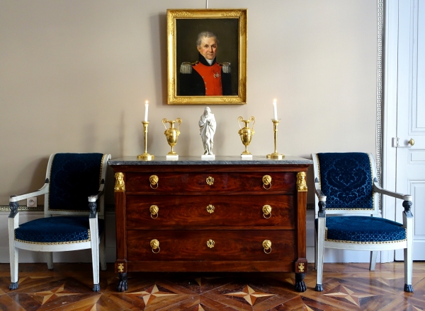 Pair of Empire ormolu candlsticks, early 19th century circa 1810