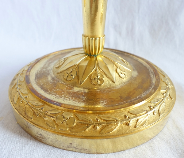Pair of Empire ormolu candlsticks, early 19th century circa 1810