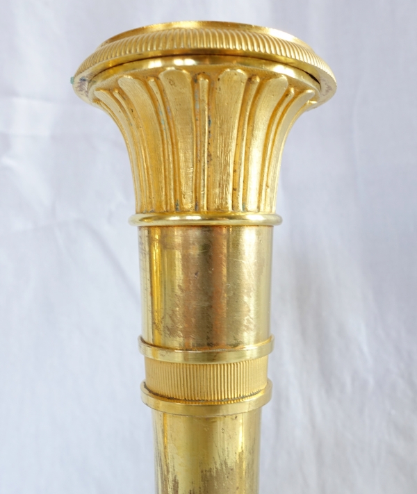 Pair of Empire ormolu candlsticks, early 19th century circa 1810