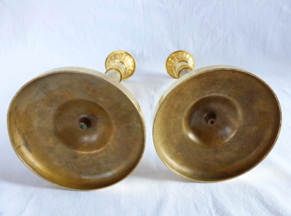 Pair of Empire ormolu candlsticks, early 19th century circa 1810