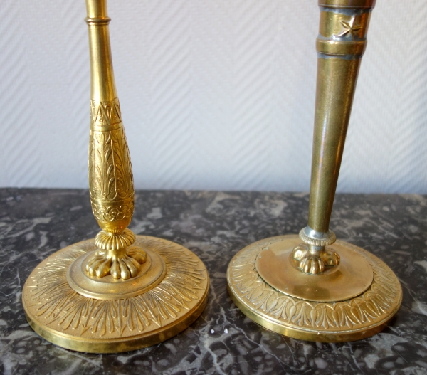 Claude Galle : pair of Empire ormolu candlesticks - Fontainebleau castle