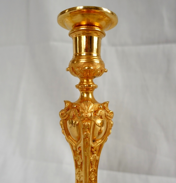 Pair of ormolu Louis XIV / Regency style candlesticks
