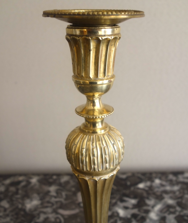 Pair of Louis XVI bronze candlesticks - 18th century