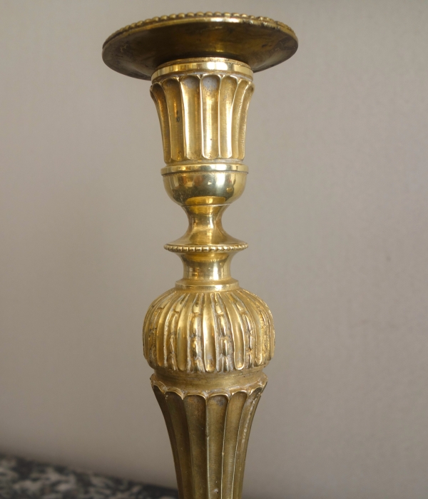 Pair of Louis XVI bronze candlesticks - 18th century