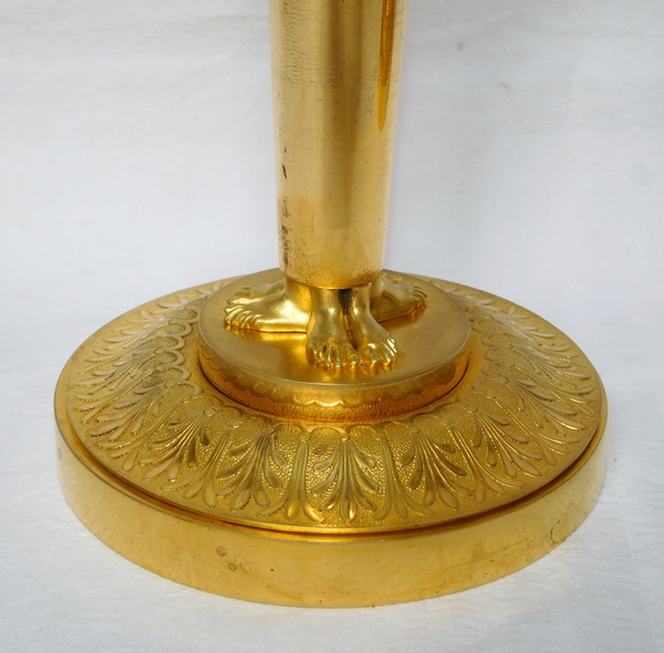 Claude Galle : par of Empire gilt bronze candlesticks - Chateau de Fontainebleau model