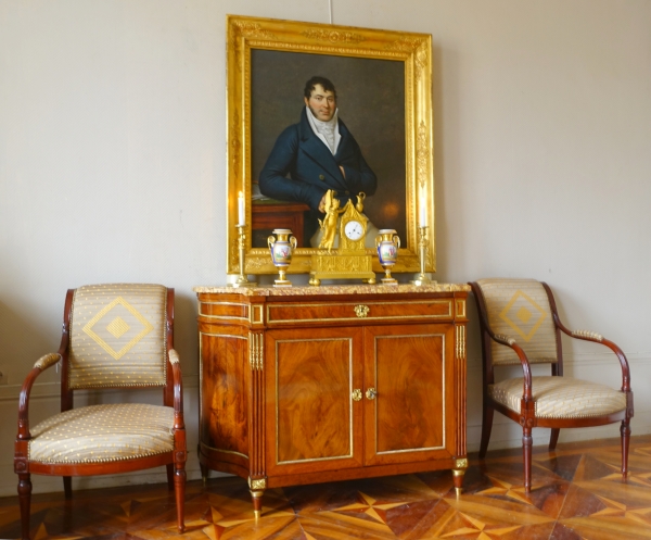 Claude Galle : pair of ormolu candlesticks, mercury gilt - Empire period