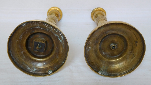 Pair of Empire ormolu candlesticks - Return of Egypt - Circa 1800 27cm