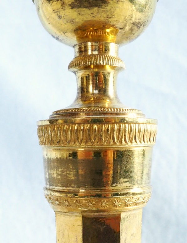 Pair of Empire ormolu candlesticks, early 19th century 
