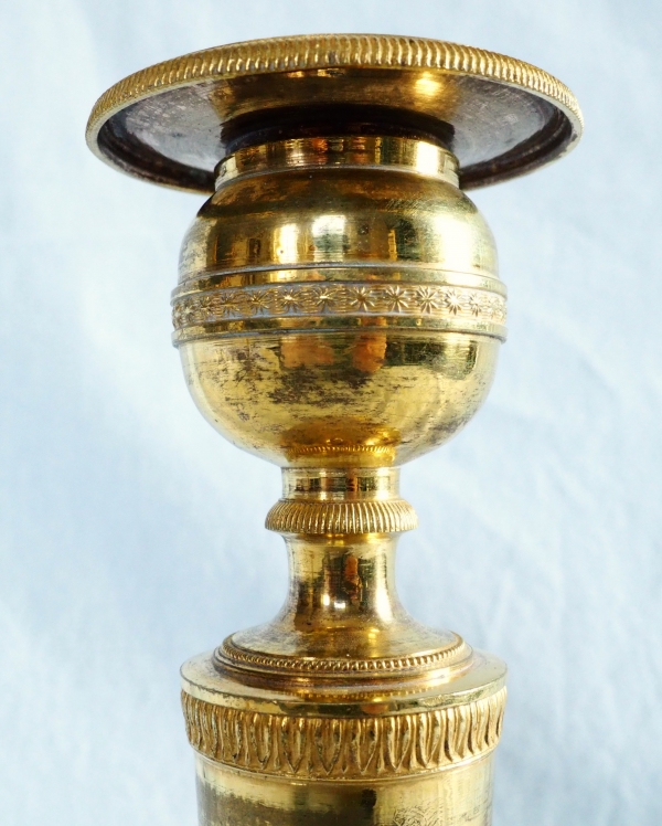 Pair of Empire ormolu candlesticks, early 19th century 