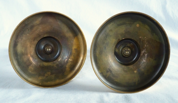 Pair of Empire ormolu candlesticks, early 19th century 