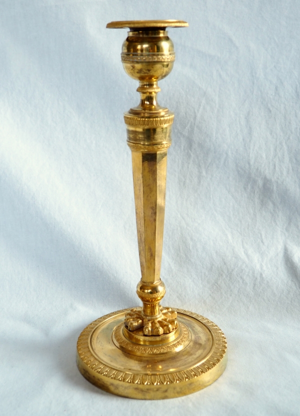 Pair of Empire ormolu candlesticks, early 19th century 
