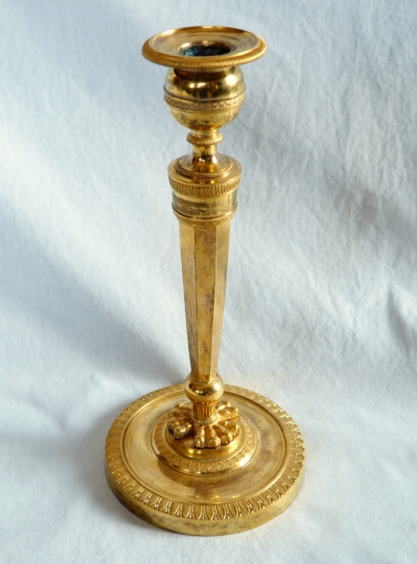 Pair of Empire ormolu candlesticks, early 19th century 