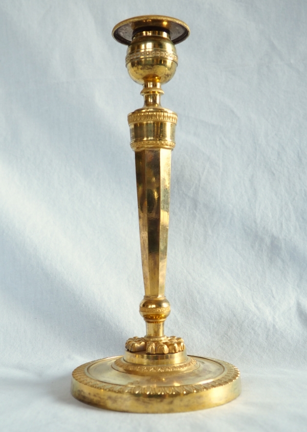 Pair of Empire ormolu candlesticks, early 19th century 