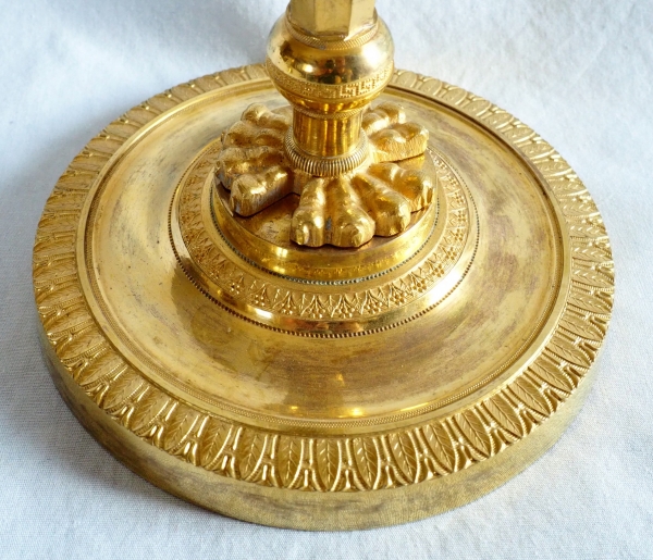 Pair of Empire ormolu candlesticks, early 19th century 
