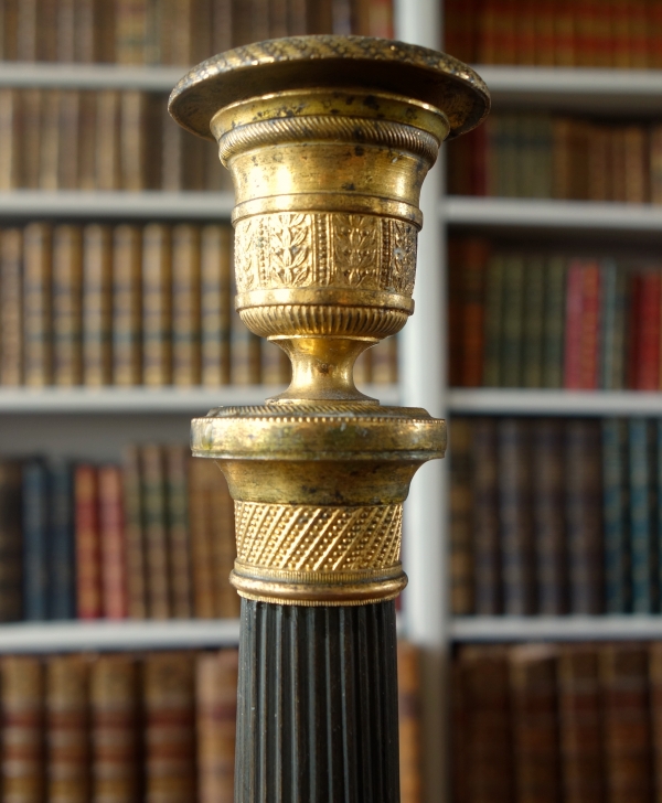 Pair of Empire ormolu candlesticks, early 19th century circa 1830