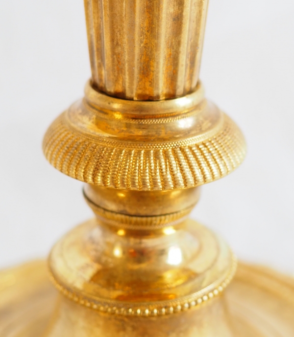 Pair of Louis XVI ormolu candlesticks - Chateau de Fontainebleau model