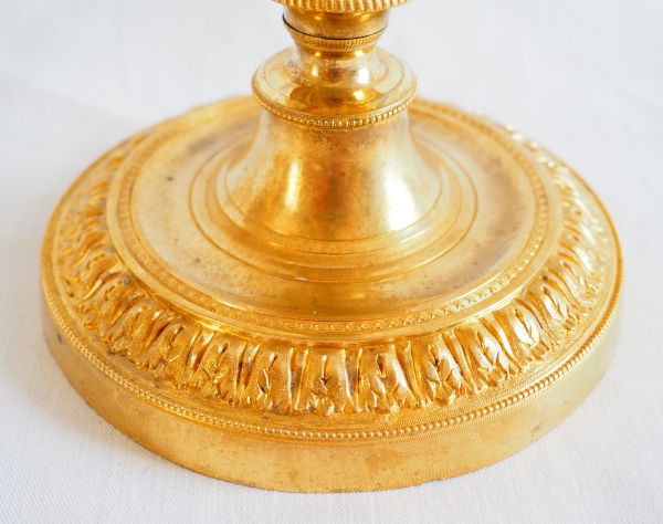 Pair of Louis XVI ormolu candlesticks - Chateau de Fontainebleau model