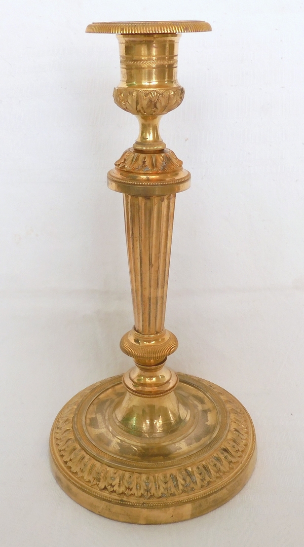 Pair of Louis XVI ormolu candlesticks - Château de Fontainebleau pattern