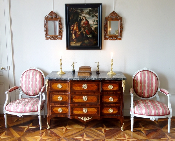 Pair of Louis XV style finely chiseled ormolu candlesticks, 19th century