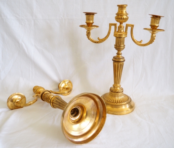 Pair of Louis XVI ormolu candelabras, 18th century circa 1770