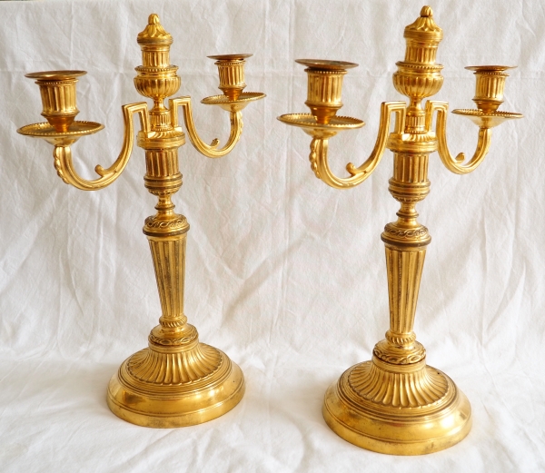 Pair of Louis XVI ormolu candelabras, 18th century circa 1770