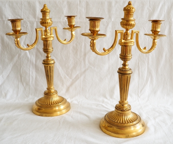 Pair of Louis XVI ormolu candelabras, 18th century circa 1770