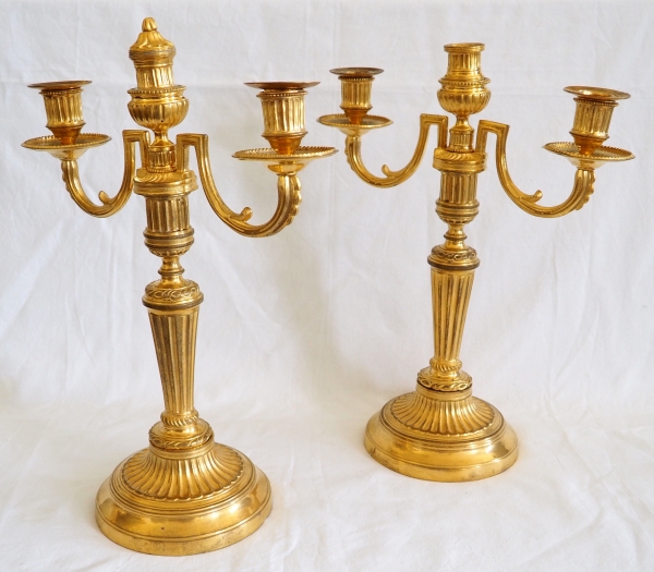 Pair of Louis XVI ormolu candelabras, 18th century circa 1770