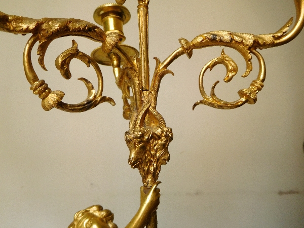 Pair of marble and ormolu Louis XVI style candelabras - 19th century circa 1850