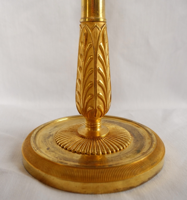 Claude Galle : paire de candélabres d'époque Empire en bronze doré au mercure