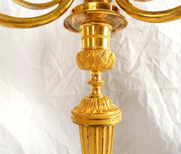 Pair of Empire ormolu candelabras, model of Château de Fontainebleau by Claude Galle