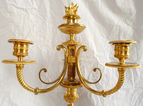 Paire de candélabres Empire en bronze doré, modèle du Château de Fontainebleau - Claude Galle