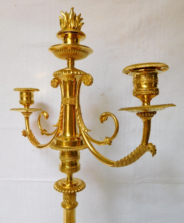 G.J. Galle, pair of ormolu candelabras, Empire Restoration Period - early 19th century