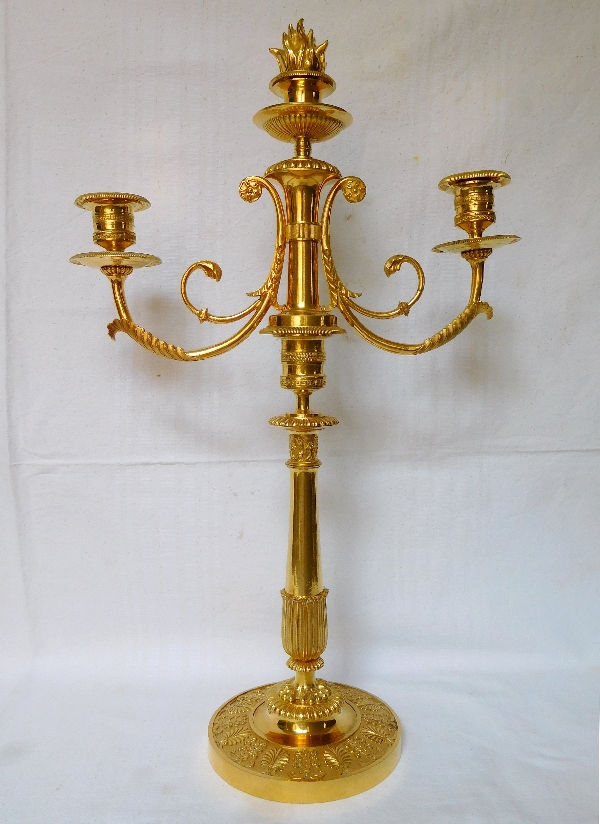 G.J. Galle, pair of ormolu candelabras, Empire Restoration Period - early 19th century