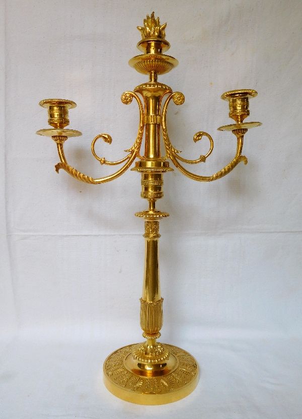 G.J. Galle, pair of ormolu candelabras, Empire Restoration Period - early 19th century