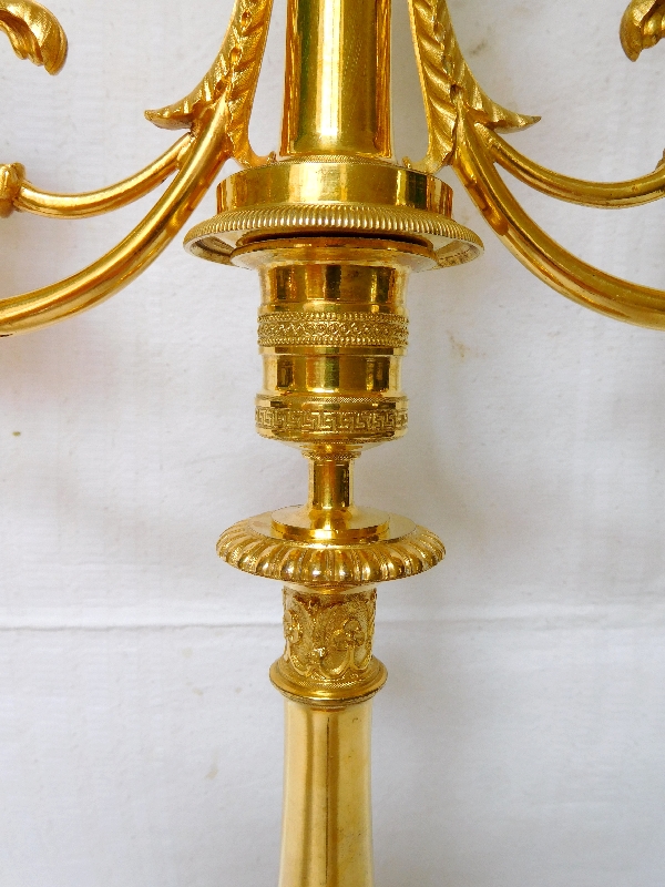 G.J. Galle, pair of ormolu candelabras, Empire Restoration Period - early 19th century