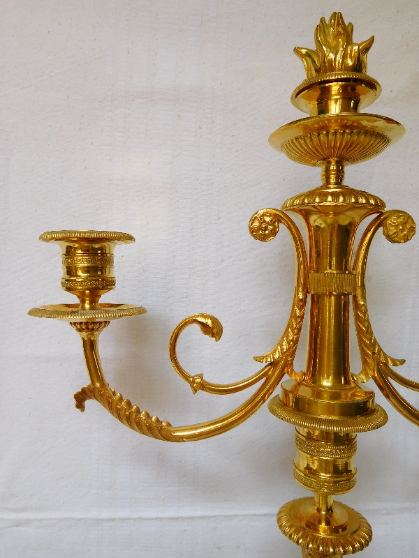 G.J. Galle, pair of ormolu candelabras, Empire Restoration Period - early 19th century