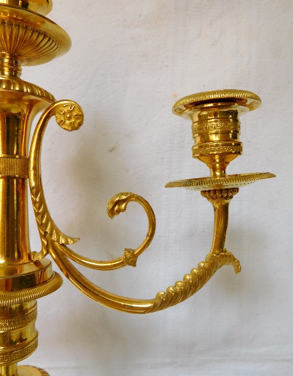 G.J. Galle, pair of ormolu candelabras, Empire Restoration Period - early 19th century