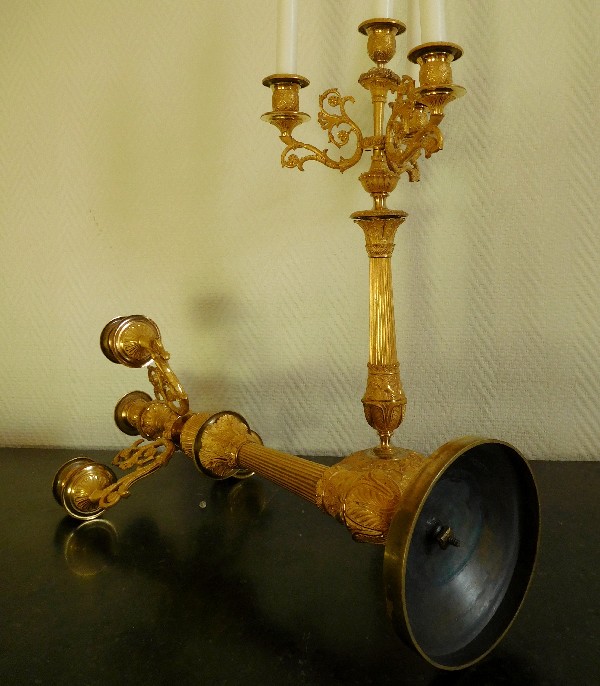 Pair of ormolu candlesticks - France 19th century circa 1820