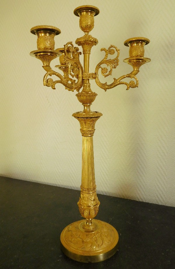 Pair of ormolu candlesticks - France 19th century circa 1820