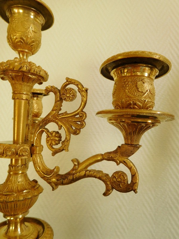 Pair of ormolu candlesticks - France 19th century circa 1820