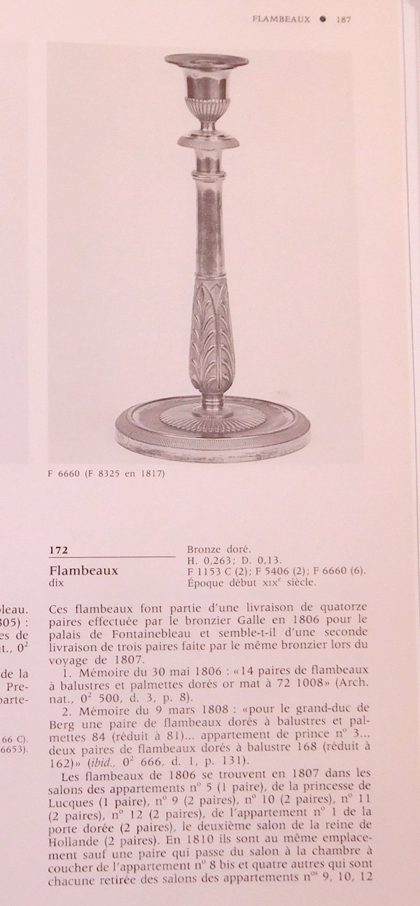 Claude & Gérard Jean Galle : pair of Empire ormolu candelabras
