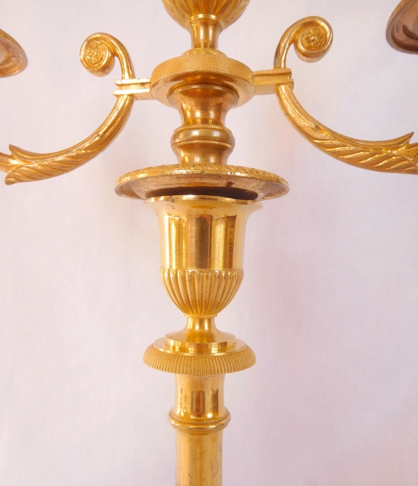 Claude & Gérard Jean Galle : pair of Empire ormolu candelabras