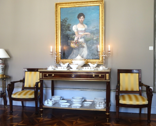 Paire de flambeaux candélabres d'époque Louis XVI en bronze argenté, usage 1 à 3 feux