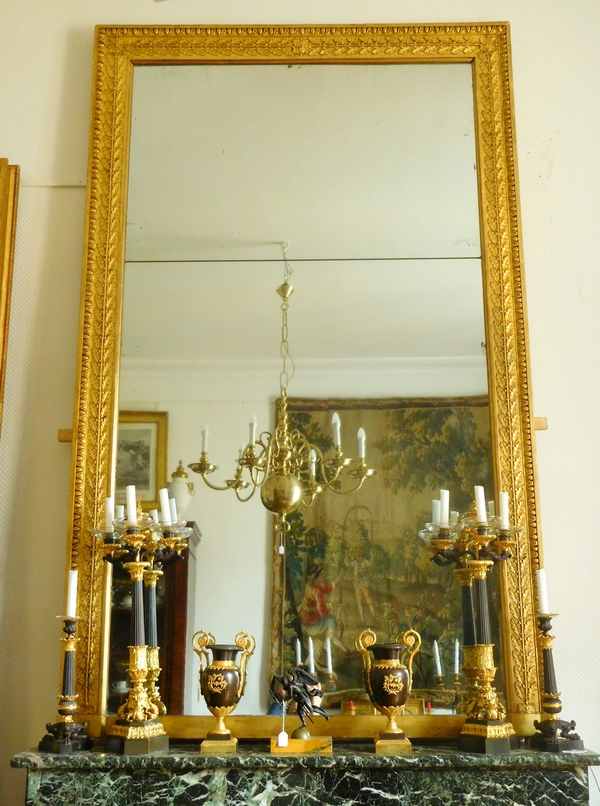 Pair of French Empire ormolu and patinated bronze candelabras, early 19th century