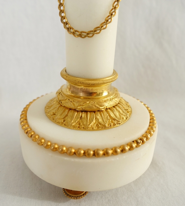 Pair of Louis XVI style ormolu and marble cassolettes - candlesticks
