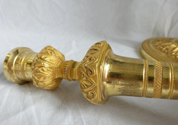 Pair of Empire ormolu candlesticks, Russia or Sweden, early 19th century